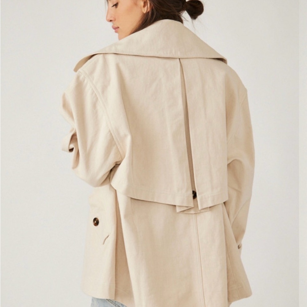 Free People Cream Pea Coat - Picture 3 of 6